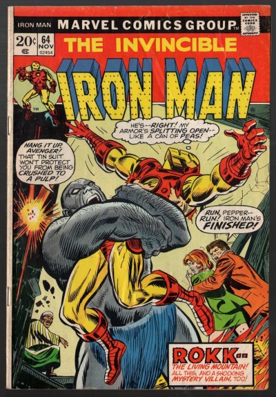 Iron Man (1968) #64 VG+ (4.5) vs Rokk the living Mountain Dr. Spectrum app