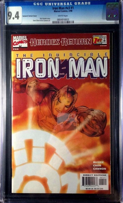 Iron Man (1998) #1 Regular & Sunburst variant both CGC 9.4 (0804918003)