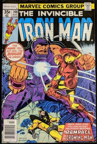 Iron Man (1968) #108 VF (8.0)  vs Growing Man