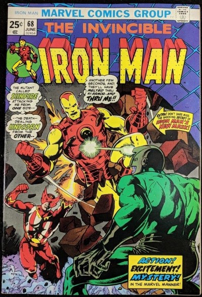 Iron Man (1968) #68 VF+ (8.5)  battles Sunfire & Unicorn