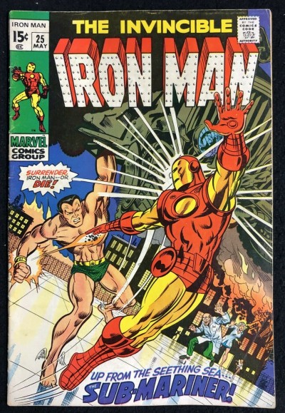 Iron Man (1968) #25 FN (6.0) Sub-Mariner battle cover