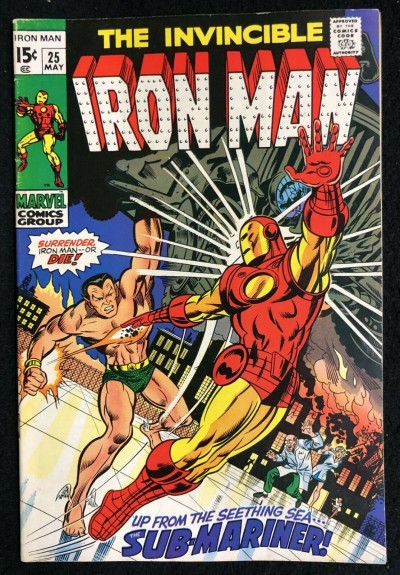 Iron Man (1968) #25 FN+ (6.5) Sub-Mariner battle cover