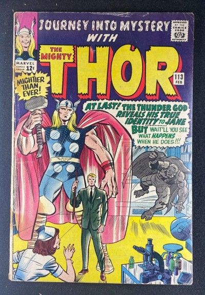 Journey into Mystery (1952) #113 VG- (3.5) Origin of Loki Jack Kirby Cover Art
