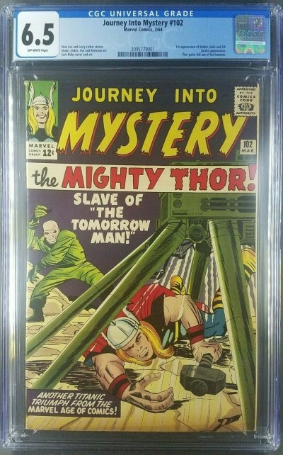 JOURNEY INTO MYSTERY #102 (1964) CGC  6.5 F+ OW 1st Balder/Hela/Sif  2095779001|