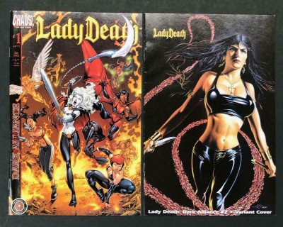 Lady Death: Dark Alliance (2002) #'s 1 Regular Cover & #2 Variant Cover Chaos
