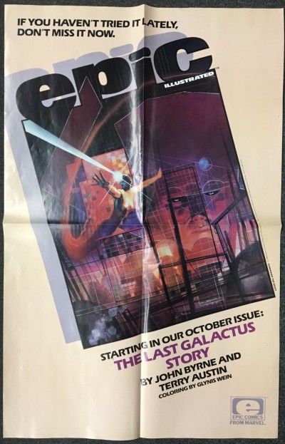 Last Galactus Story promo poster 1984 Bill Sienkiewicz art measures 21.5" x 34"