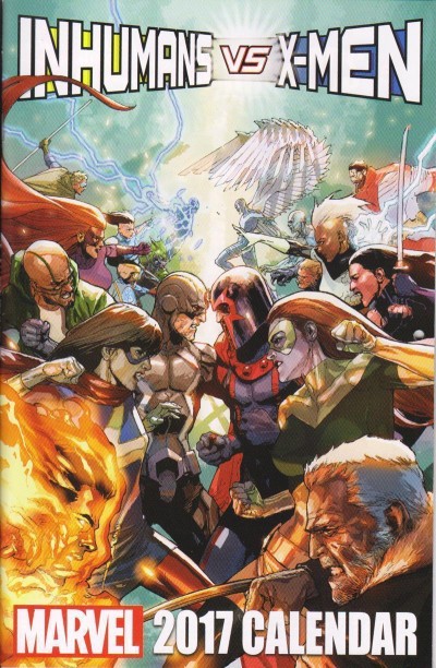 Marvel Comics 2017 12 Month Wall Calendar Inhumans Vs X-men Cover IvX 