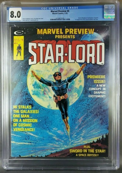Marvel Preview #4 1975 CGC 8.0 VF OWW 1st App Starlord (3710871008)|