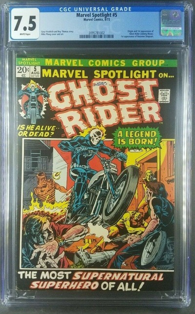 Marvel Spotlight #5 (1972) CGC 7.5 VF- White 1st App Ghost Rider 2095781002 |