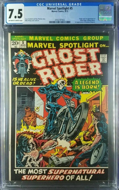 Marvel Spotlight #5 (1972) CGC 7.5 VF- OW/White 1st App Ghost Rider 2056787002 |