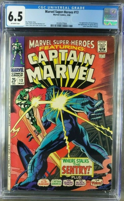 Marvel Super-Heroes #13 (1968) CGC 6.5 F+ OW 1st App Carol Danvers(2028527004)|