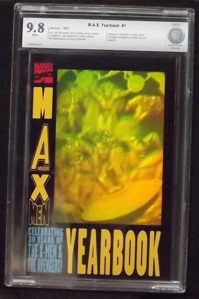MAX YEARBOOK #1 CBCS 9.8 GRADED X-MEN AVENGERS HOLOGRAM COVER NOT CGC WHITE PAGE
