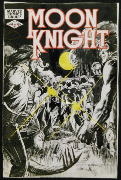 MOON KNIGHT #21 COVER  ORIGINAL COLOR PROOF ACETATE SEPARATIONS GUIDE