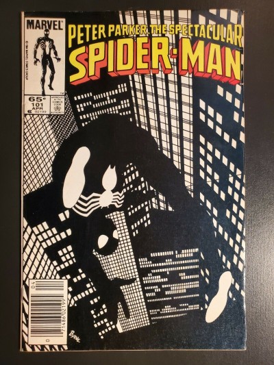 Peter Parker Spectacular Spider-Man #101 1985 6.0 classic Byrne negative cover|