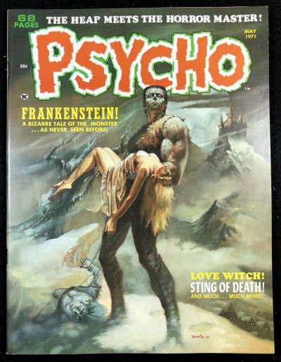 Psycho (1971) #3 VF+ (8.5) Boris Vallejo Frankenstein Cover Skywald Magazine