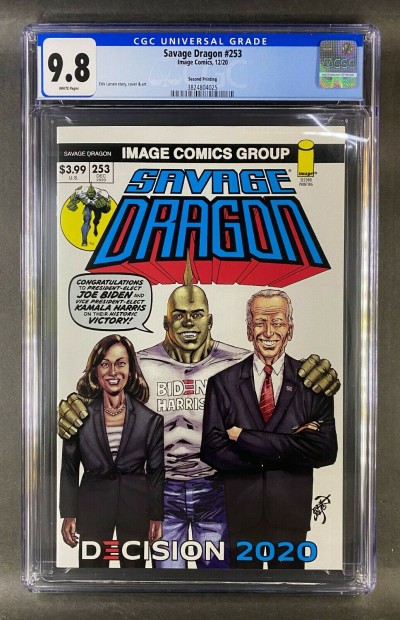 Savage Dragon (1993) #253 CGC 9.8 2nd Printing Biden/Harris (3824804025)