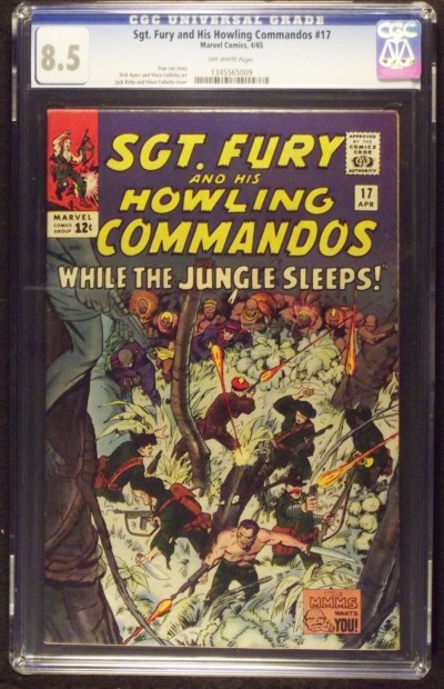 SGT. FURY AND HIS HOWLING COMMANDOS #17 CGC GRADED 8.5 OFF-WHITE PAGES