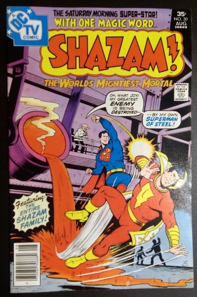 Shazam (1972) #30 VF- (7.5) Superman Cover