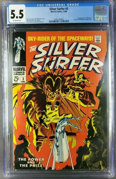 Silver Surfer #3 (1968) CGC 5.5 F- OW 1st appearance of Mephisto! |