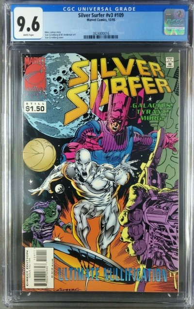 Silver Surfer #109 (1995) CGC 9.6 NM+ WP Galactus app HTF late issue 3824800016|