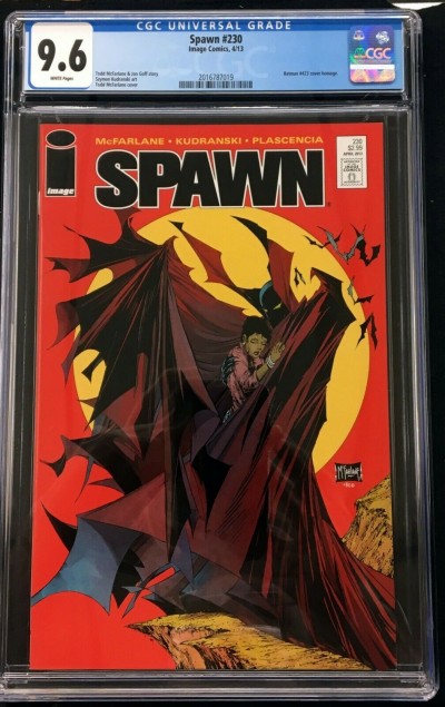 Spawn (1992) #230 CGC 9.6 Batman #423 McFarlane cover homage (2016787019)