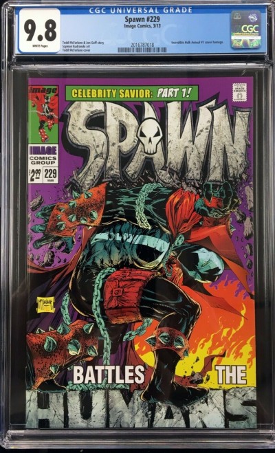 Spawn (1992) #229 CGC 9.8 Hulk Annual #1 Steranko cover homage (2016787018)