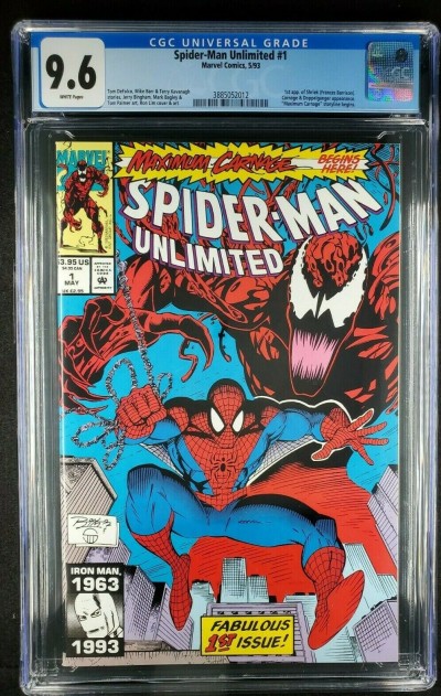 Spider-Man Unlimited #1 (1993) CGC 9.6 NM+ WP 1st Shriek Carnage 3885052012|