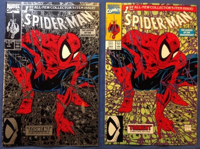 Spider-Man (1990) #1 NM signed by McFarlane silver & purple covers both w/coa