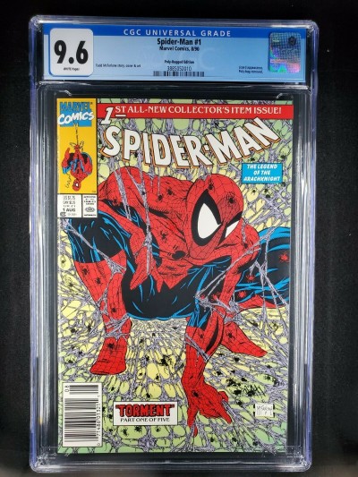 Spider-Man #1  (1990) CGC 9.6 NMM WP Polybag UPC Newsstand variant McFarlane kg|