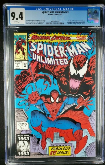 Spider-Man Unlimited #1 (1993) CGC 9.4 NM WP 1st Shriek Carnage 3885052023|