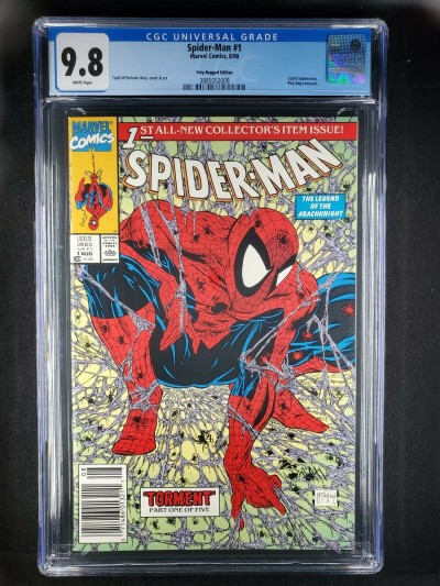 Spider-Man #1  (1990) CGC 9.8 NMM WP Polybag UPC Newsstand variant McFarlane kg|