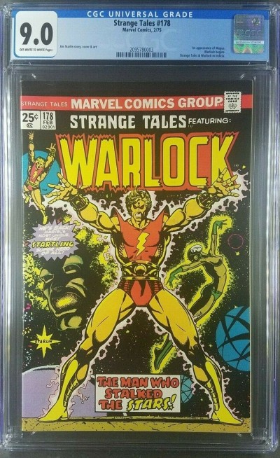 Strange Tales #178 (1975) CGC 9.0 OW/W Adam Warlock Marvel 2095780003|