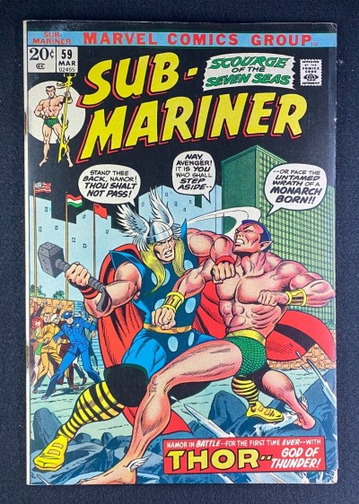 Sub-Mariner (1968) #59 VG (4.0) Thor Battle Cover Bill Everett