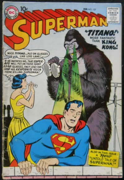 SUPERMAN #127 VG+ ORIGIN/1ST APPEARANCE TITANO