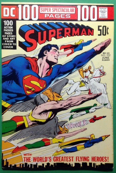 Superman (1939) #252 VF+ (8.5) classic Neal Adams flying heroes wraparound cover