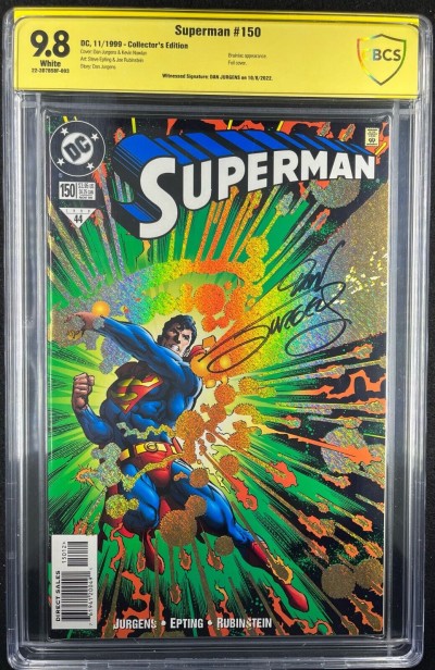 Superman (1987) #150 CBCS 9.8 Foil Collector's Edition Signed Dan Jurgens