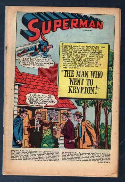 Superman (1939) #77 coverless 1952
