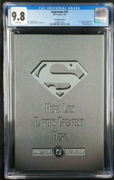 Superman 75 (1993) CGC 9.8 NM/M WP Polybag edition Death of Superman 3885051005|