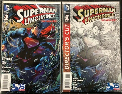 Superman Unchained (2013) #1 & #1 Director's Cut NM (9.4) Jim Lee 2 comics