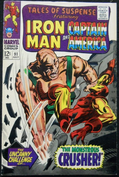  Tales of Suspense (1959) #91 VF- (7.5) Iron Man 1st App The Crusher Gene Colan