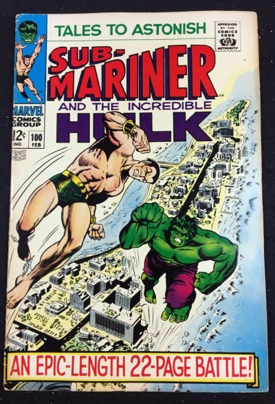 Tales To Astonish (1959) #100 FN (6.0) Hulk & Sub-Mariner double feature