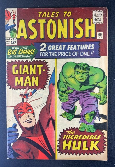 Tales to Astonish (1959) #60 FN- (5.5) Giant-Man and Hulk Double Feature Kirby