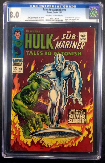 Tales To Astonish (1959) #93 CGC 8.0 classic Silver Surfer vs Hulk (1099726018)