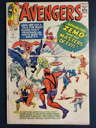 THE AVENGERS #6 (1964) G (2.0) 1ST APPEARANCE MASTERS OF EVIL AND BARON ZEMO |