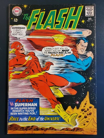 The Flash 175 (1967) Fine 6.0 Key 2nd Superman Flash Race Justice League App|