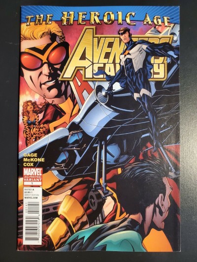 The Heroic Age Avengers Academy #1 VF+ 2nd Print 1st Hazmat Mettle Veil Striker|