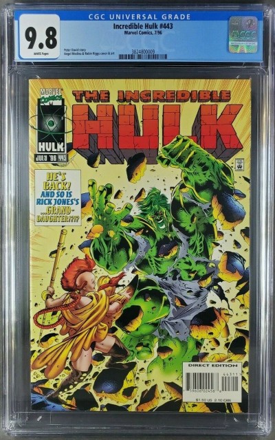 The Incredible Hulk #443 (1996) CGC 9.8 NM/M WP Angel Medina art 3824800009|