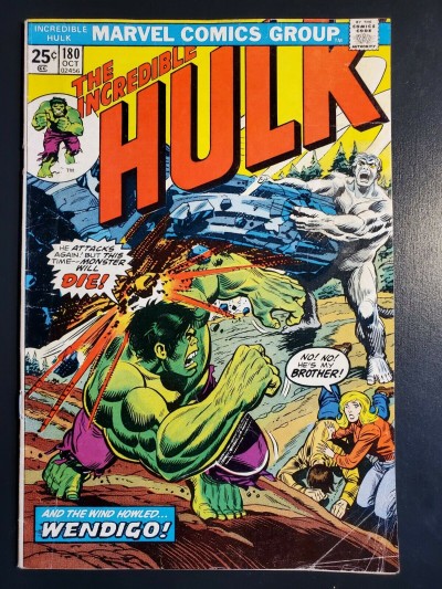 THE INCREDIBLE HULK #180 VG+ 4.5 1ST CAMEO APPEARANCE WOLVERINE MVS INTACT |