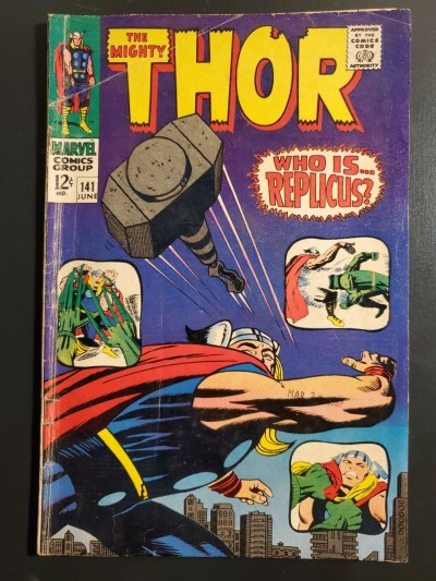 Thor #141 (1967) VG- (3.5) Stan Lee and Jack Kirby Replicus|