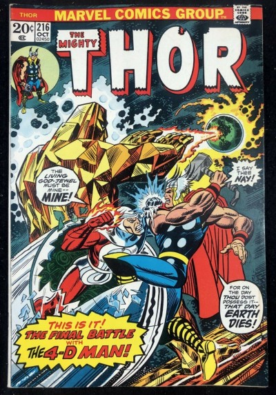 Thor (1966) #216 VF- (7.5) Vs Mecurio 4-D Man